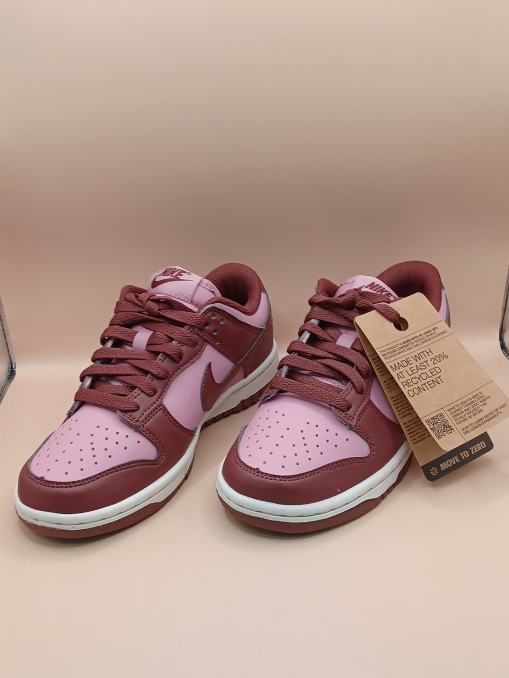 NWOB Nike Dunk Next Nature Low Sneakers-Dark Pony Elemental Pink Women Size 5 US